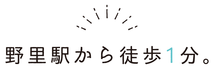 野里駅から徒歩1分。